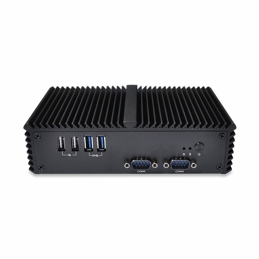 Qotom Mini pc Q370P AES-NI fanless Mini Computer i7 Computer Hardware Computer with 6 Serial Ports