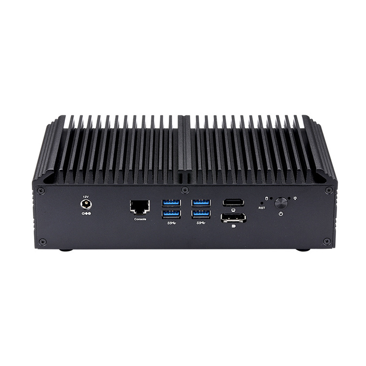 Qotom Fanless Mini Pc Computer Core i7 10710U Desktop Computer RS-232 Port 8 Lan GPIO Firewall Support Linux Business PC