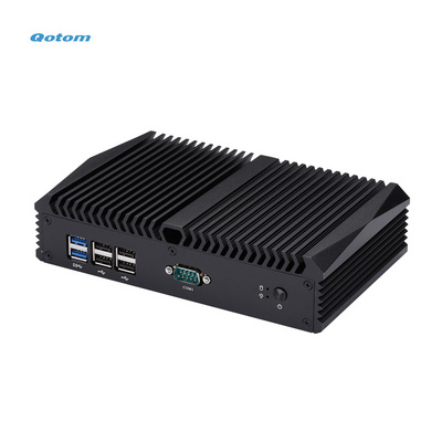 Qotom Fanless Industrial Mini Pc Cpu i7 6500U 8*USB RS232 2*LAN VGA 2*HD Desktop Computer