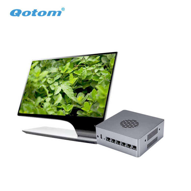 Qotom Mini Computer Desktop Mainframe win 10 i3 i5 Firewall pc 6 Intel I211-AT Gigabit LAN industrial Mini pc