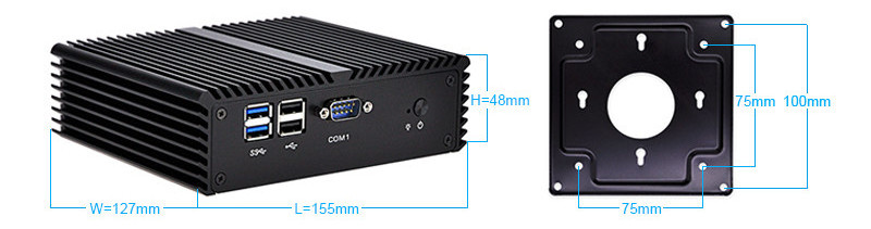 Qotom Q450P-S08 Mini Computer PC Hardware Core i5-4200U Processor with 2 Gigabit NIC Support AES-NI (4G RAM+32G SSD)