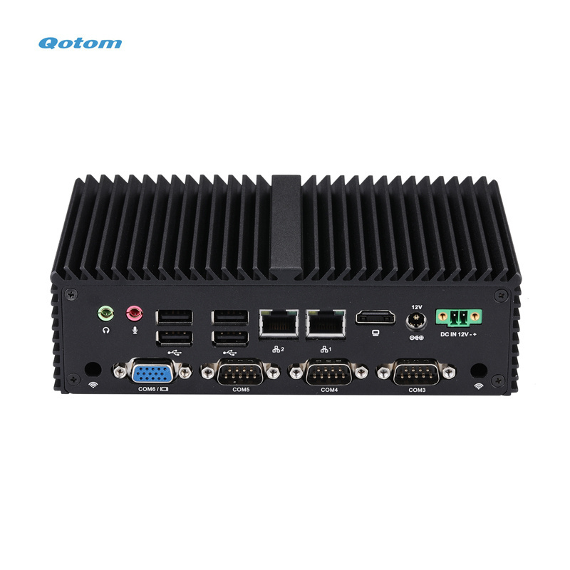 Qotom J6412 Quad Core 6 COM Port Industrial Automation Embedded Mini Industrial PC With PS/2 GPIO