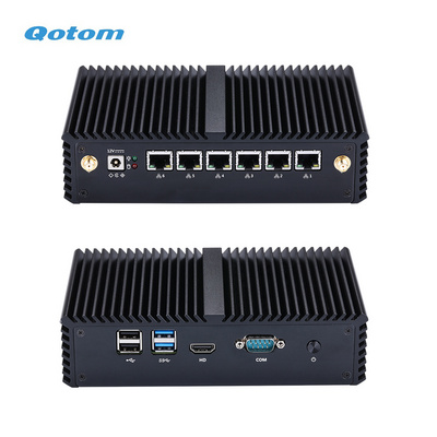 Qotom mini desktop computer hardware with 6x Intel Gigabit LAN Ports RS232 Core i5 home office industrial Router Firewall