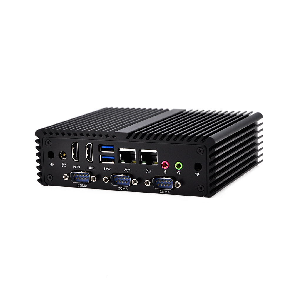 Qotom Q450P-S08 Mini Computer PC Hardware Core i5-4200U Processor with 2 Gigabit NIC Support AES-NI (4G RAM+32G SSD)