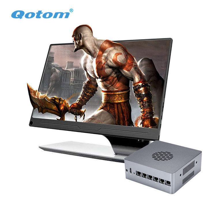 Qotom Slim Desktop Computer Mini PC 6 Serial Parallel Port CPU B150 Micro PC Win 10 OS