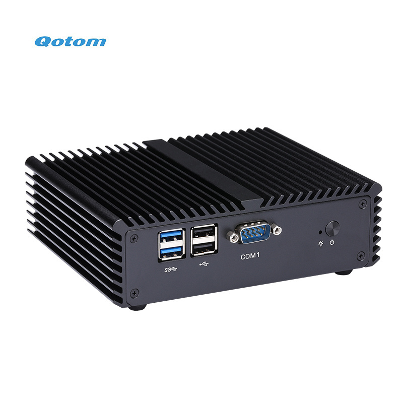 Qotom Mini Desktop PC Fanless X86 Dual LAN 4x RS-232 Core i5-4200U Industrial PC