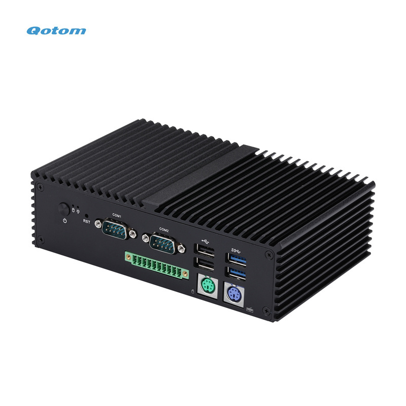 Qotom J6412 Quad Core 6 COM Port Industrial Automation Embedded Mini Industrial PC With PS/2 GPIO