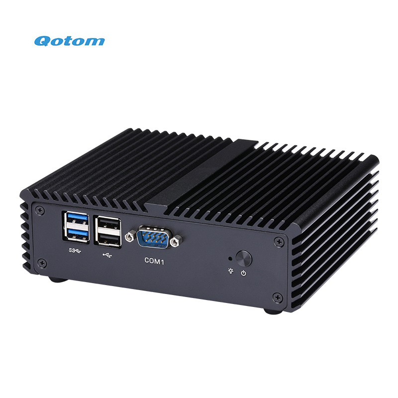 Qotom Mini Desktop PC Fanless X86 Dual LAN 4x RS-232 Core i5-4200U Industrial PC