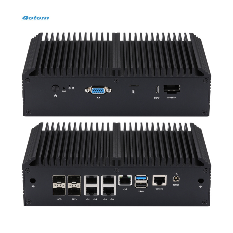 Q20321G9 Atom C3558R Denverton Processor 2 10G SFP+ 2 1G (2.5G) SFP+ 5 Intel I225-V 2.5G LAN Fanless Firewall pfsense Mini  PC