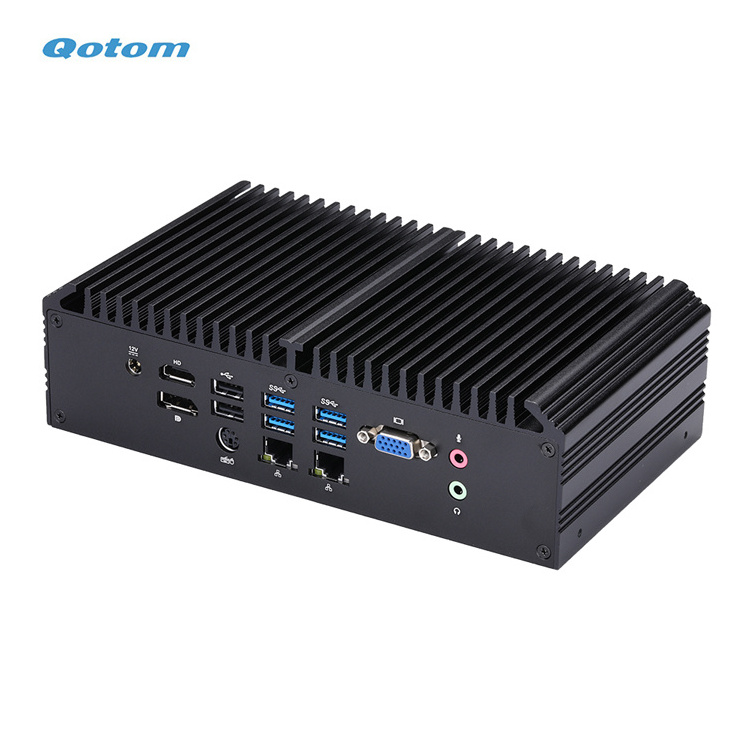 Qotom Q1000 X Mini Computer PC 10th Gen CPU Core i3 i5 i7 DDR4 RAM 8 USB 6 RS-232 Fanless Mini Industrial PC