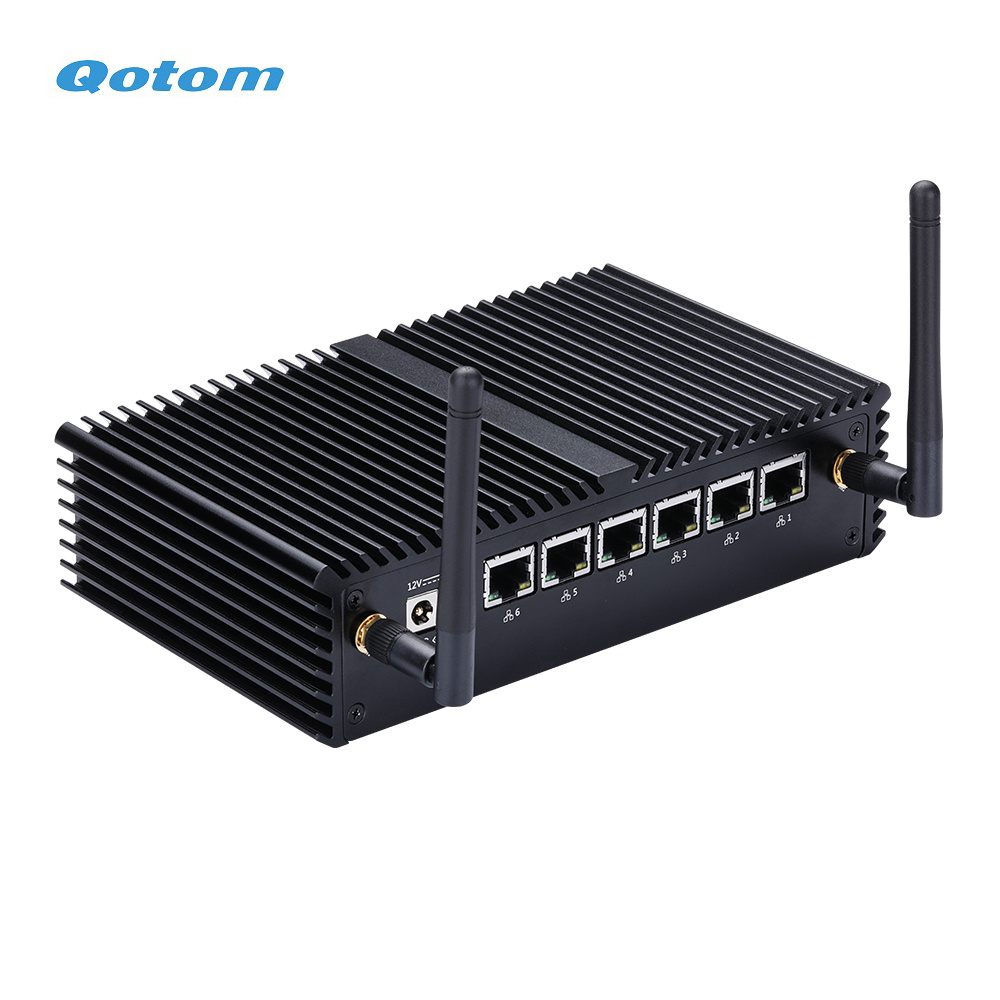 Qotom mini desktop computer hardware with 6x Intel Gigabit LAN Ports RS232 Core i5 home office industrial Router Firewall