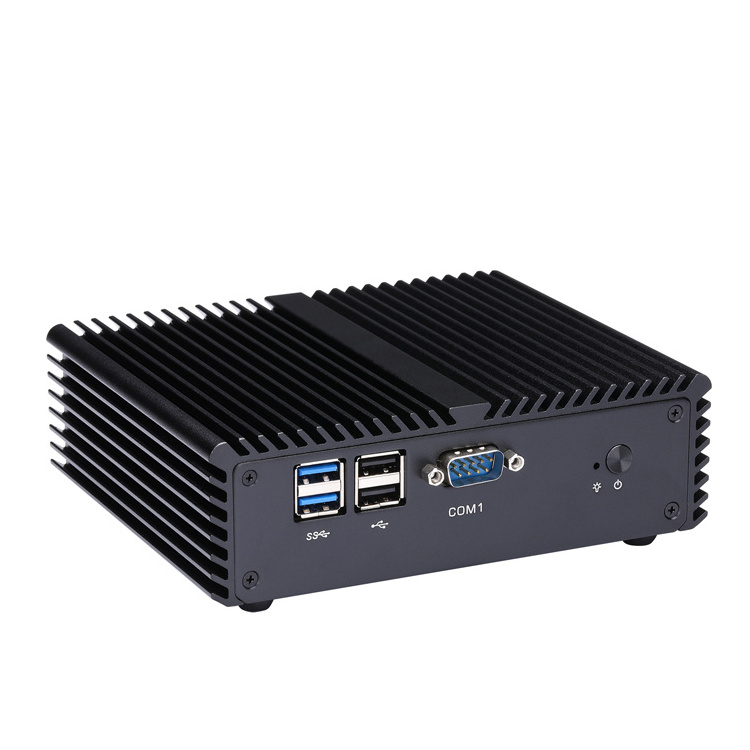 Qotom 4 RS-232 Port 1.7GHz Mini PC Core i3 4010U 2 Realtek Gigabit LAN PC Fanless Single Board Computer Linux