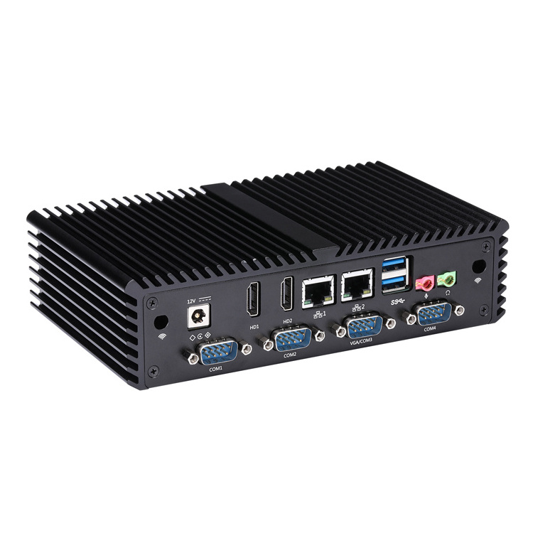 Qotom Core i3-4010Y Dual Cores Processor  6 COM Ports VGA Fanless Design Mini PC