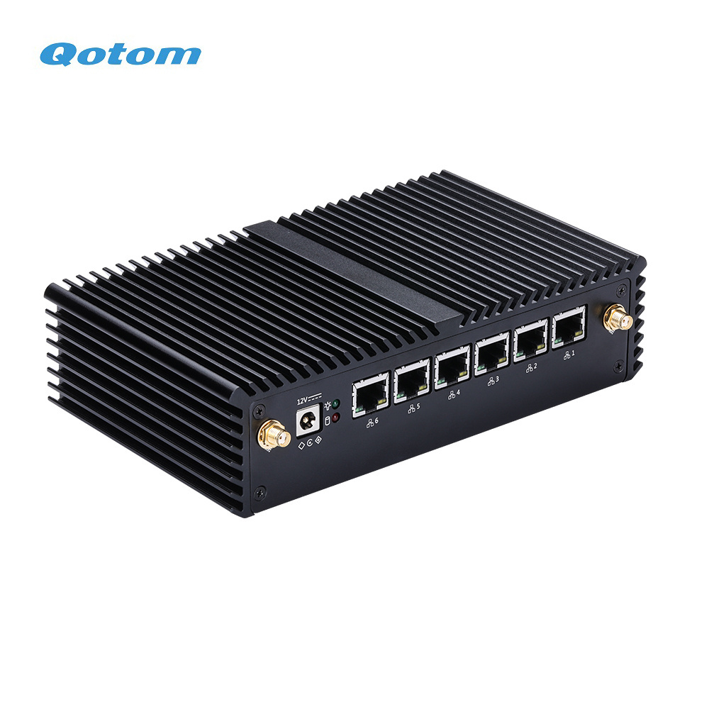 Qotom mini desktop computer hardware with 6x Intel Gigabit LAN Ports RS232 Core i5 home office industrial Router Firewall