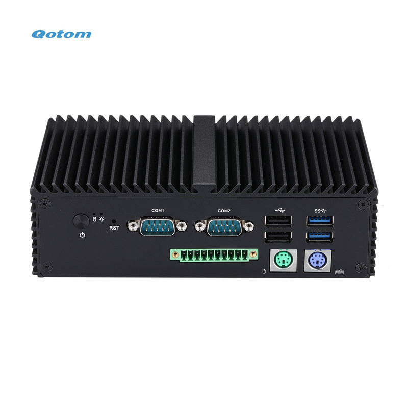 Qotom J6412 Quad Core 6 COM Port Industrial Automation Embedded Mini Industrial PC With PS/2 GPIO