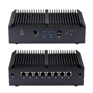 Qotom Fanless Mini Pc Computer Core i7 10710U Desktop Computer RS-232 Port 8 Lan GPIO Firewall Support Linux Business PC