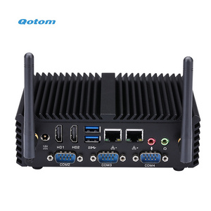 Qotom Mini Desktop PC Fanless X86 Dual LAN 4x RS-232 Core i5-4200U Industrial PC