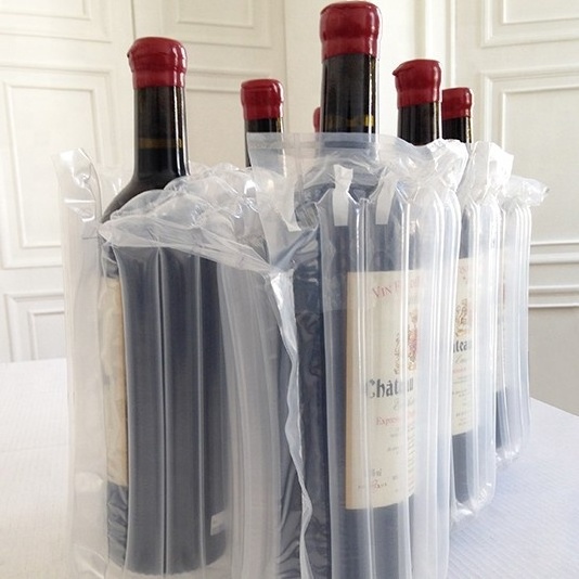 2022 Top Sales Wine Bottle Protector 3 Pack Bubble Bags With Free Pump Reusable Sleeve Travel Inflatable Air Column Cushion Bag