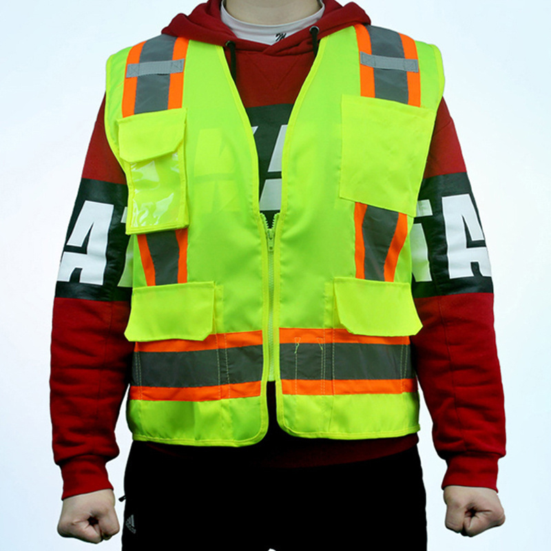 Safety Vest Orange Waterproof High Visibility Winter Security Jacket Hi Vis Long Sleeve Shirt Construction Safety Vest