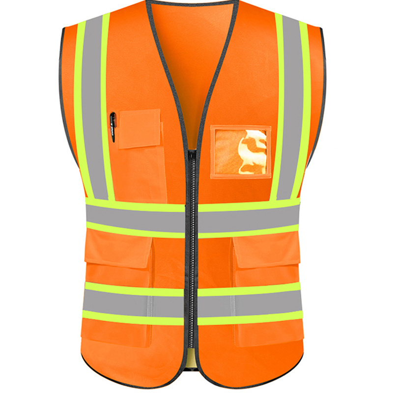 Safety Vest Orange Waterproof High Visibility Winter Security Jacket Hi Vis Long Sleeve Shirt Construction Safety Vest