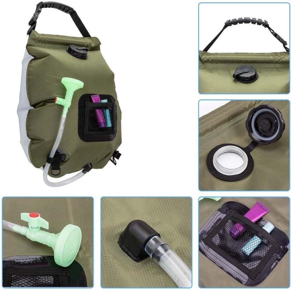 In Stock Hot Custom 20l Portable Camping Shower 5 Gallons Heating Pipe Bag Solar Water Heater Outdoor Other Camping Gear