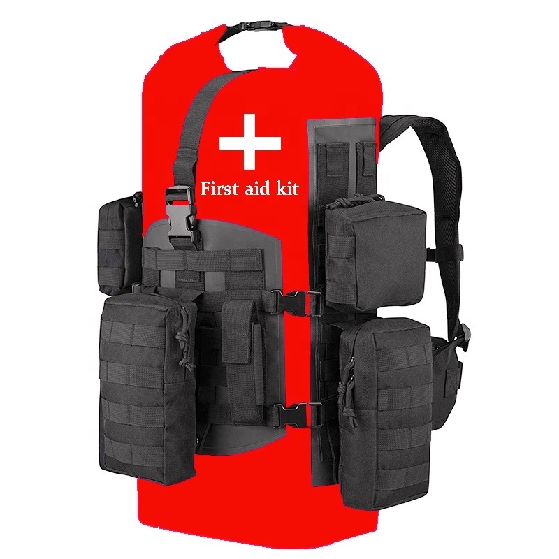 40L Emergency medical backpack PVC Tarpaulin seamless outdoor men Jungle wild hunting survival tactical first aid dry backpack