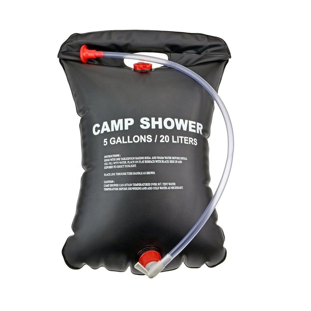 Camp Shower Pipe Bag Solar Energy Heated Portable Pvc Shower Bag For Outdoor Camping Travelling Beach Shower