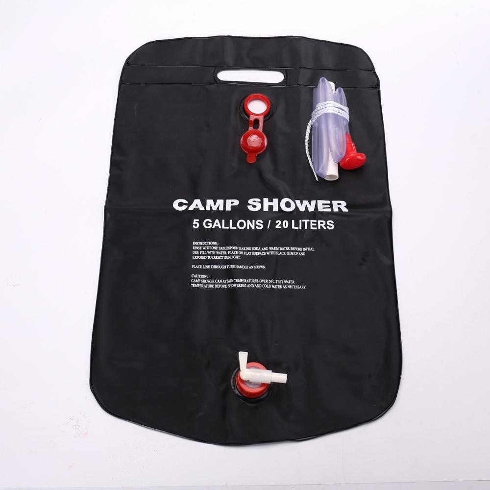 Camp Shower Pipe Bag Solar Energy Heated Portable Pvc Shower Bag For Outdoor Camping Travelling Beach Shower