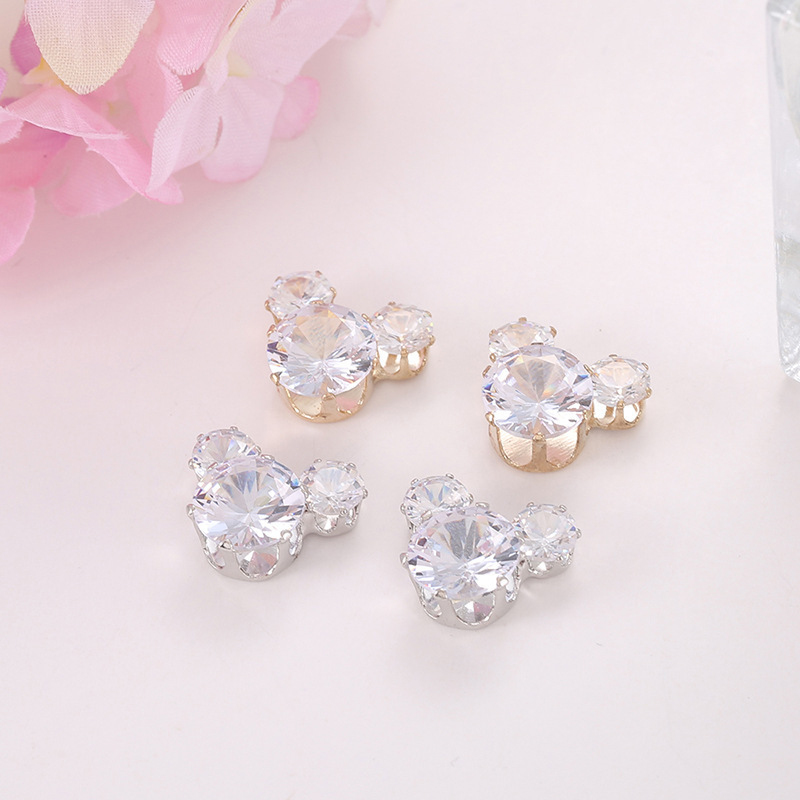 Heart square Shaped Cubic Zirconia Alloy Charms for Jewelry Making with Gold Pendants for DIY Jewelry Making Accessories