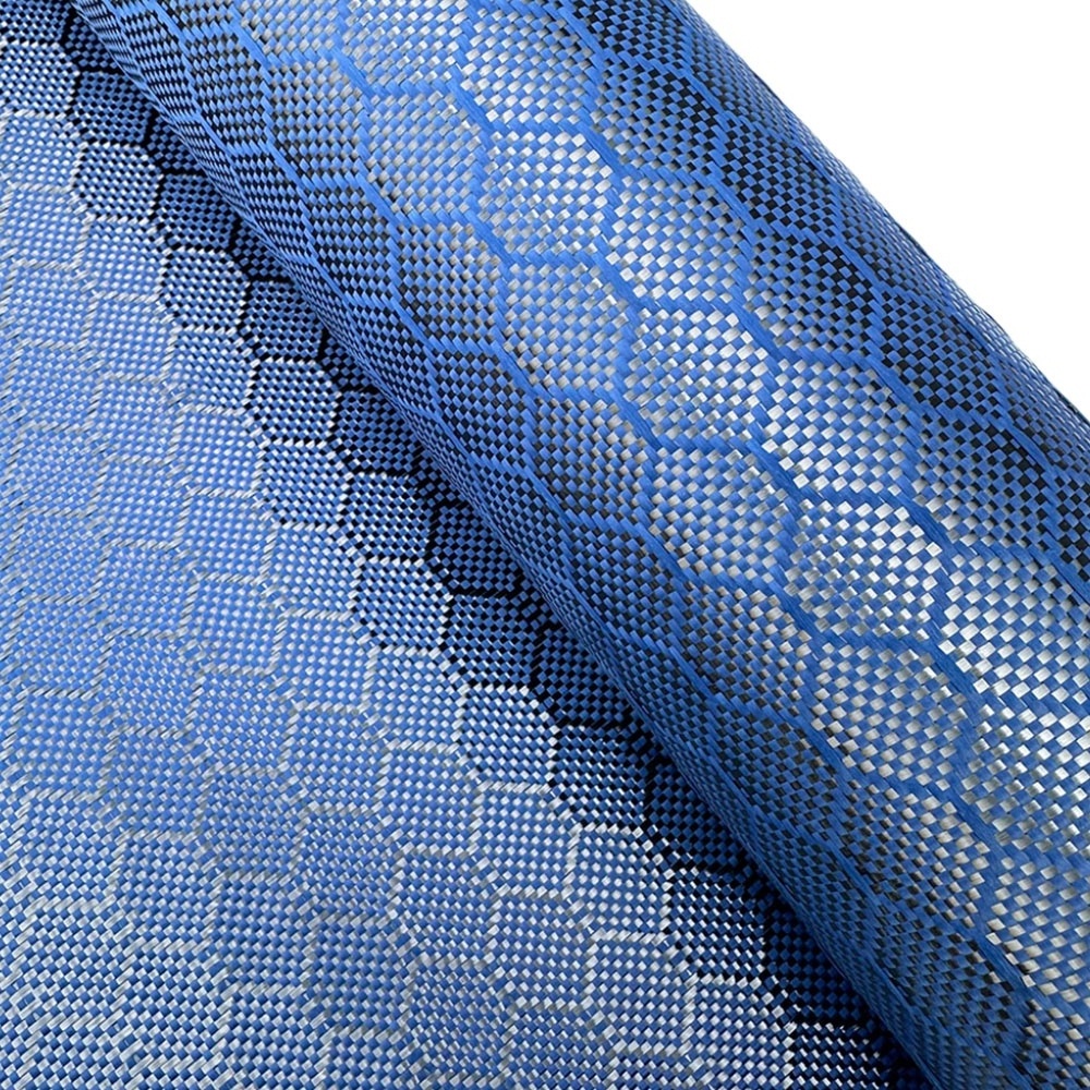 Carbon Fiber Honey Comb Weave Hexagon Carbon Kevlars Fiber Fabric Colorful