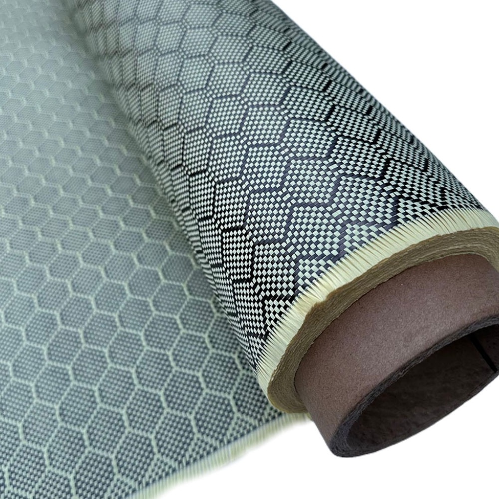 Carbon Fiber Honey Comb Weave Hexagon Carbon Kevlars Fiber Fabric Colorful