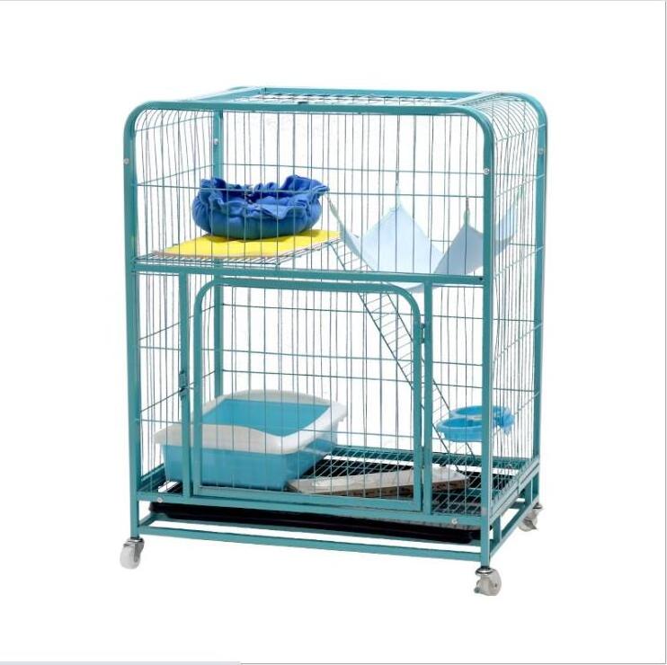 Top Seller Indoor Large Moving Wheels 3 Level Cat House Playpen Cage With Litter Box And Storage