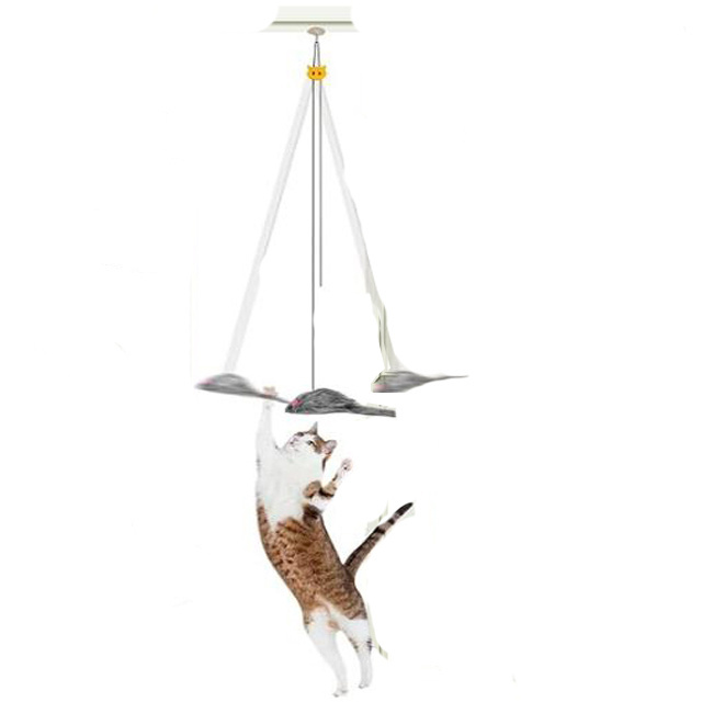 Hanging Cat Toys Interactive Self Play, Hanging Mouse Cat Toy for Bored Indoor Adult Cats Kittens, 118 inches Adjustable Bouncy