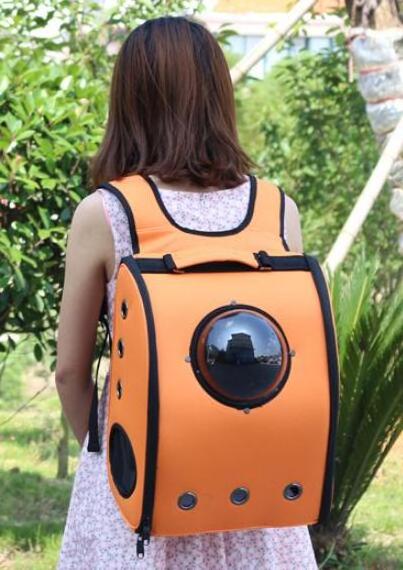 Space Capsule Shaped Pet Carrier Breathable Cat Backpack PVC Pet Dog Outside Travel Carrier