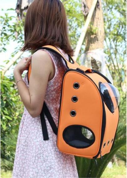 Space Capsule Shaped Pet Carrier Breathable Cat Backpack PVC Pet Dog Outside Travel Carrier