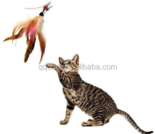 Da Bird Sparkler Cat Toy Accessory Cute Design Steel Wire Feather Teaser Wand Plastic Toy