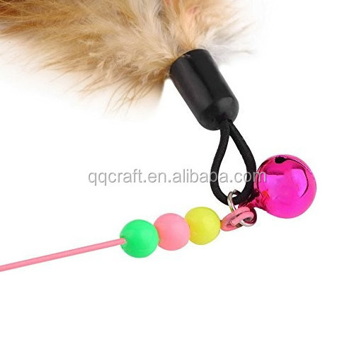 Da Bird Sparkler Cat Toy Accessory Cute Design Steel Wire Feather Teaser Wand Plastic Toy