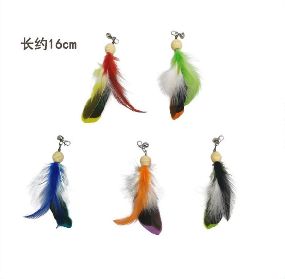 Wholesale Custom New Style Blue Cat Teaser Stick Feather Interactive Cat Toys