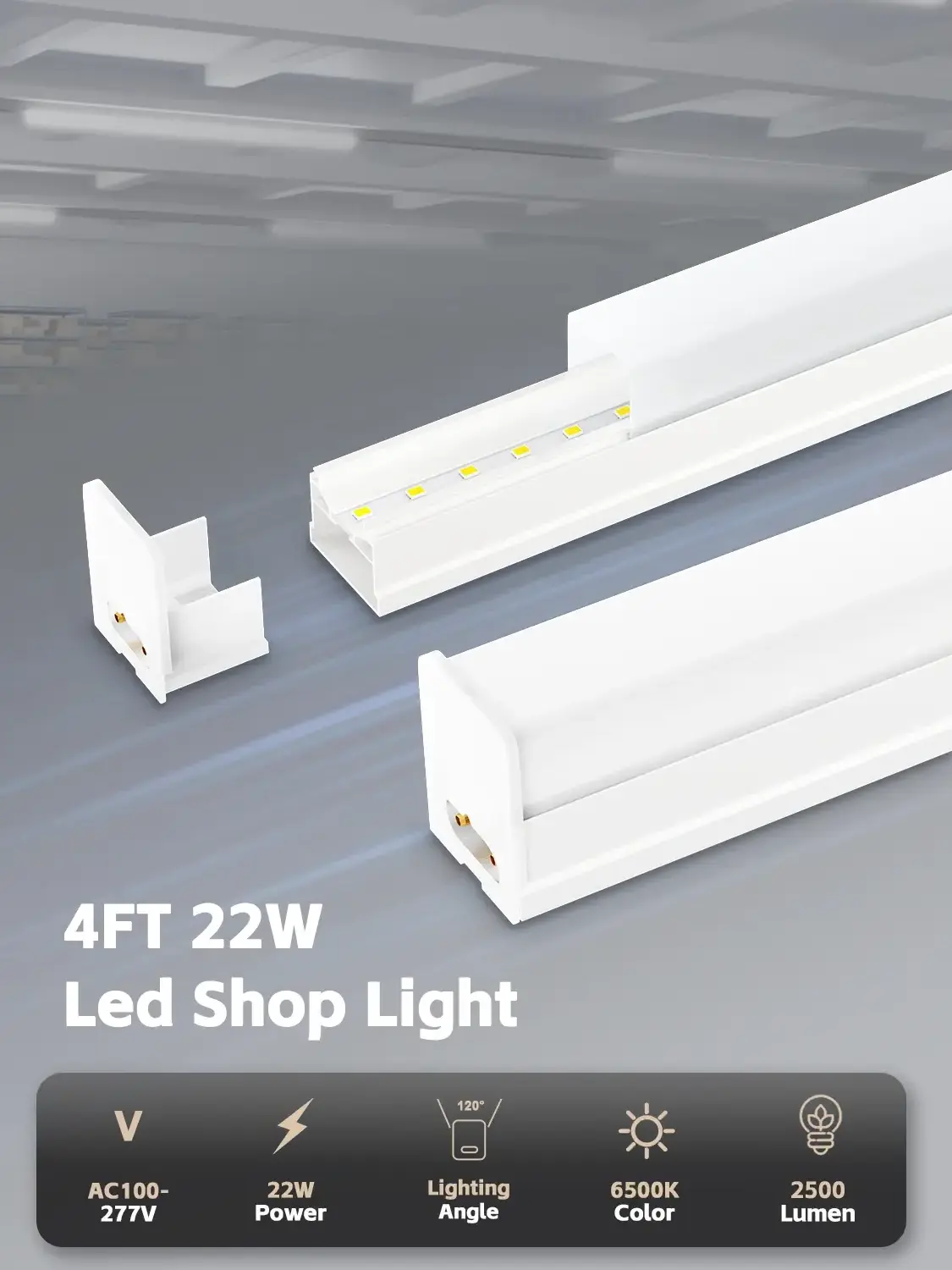 CE ROHS LED Energy Bulb Fluorescent Lamp Replacement Linear Plastic Square Linkable T5 Integrated LED Tube Light