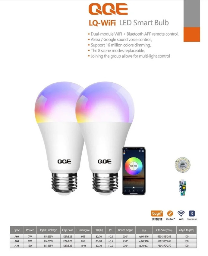 E27 rgb multi color dimmable smart bulb alexa e27 remote control 7w led bulb e27 B22  led light bulb