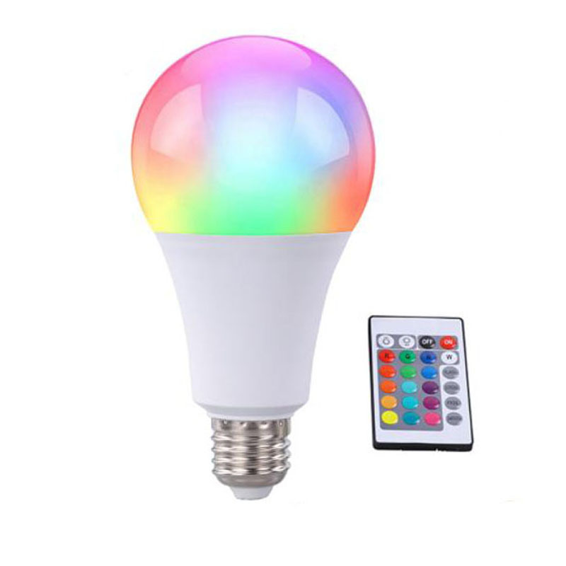 Functional 7W RGB+CW Multicolor LED Lamp Light 16 million Color Changing Bulb + Remote Control led RGB bulb E27