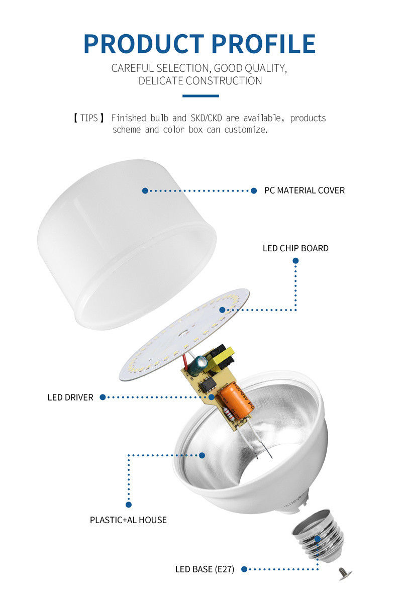 High brightness T shape bulbs 5W 10W 15W 20W 30W 60W Watt E27 Dob Led T Bulb Parts