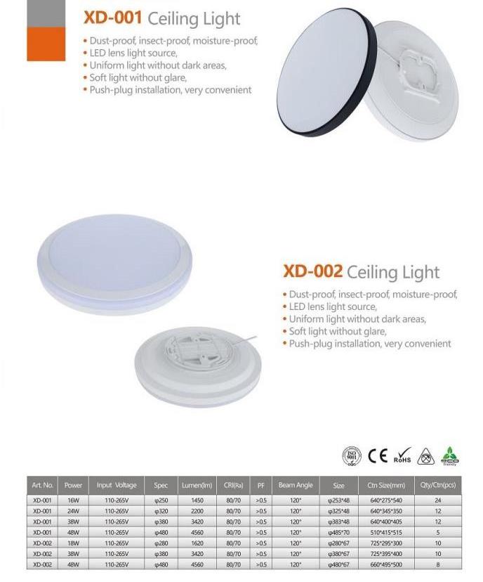 Modern Indoor LED Ceiling Light round Shape with Acrylic Cover Surface Mounted 24W IP44 Rated for Residential Use