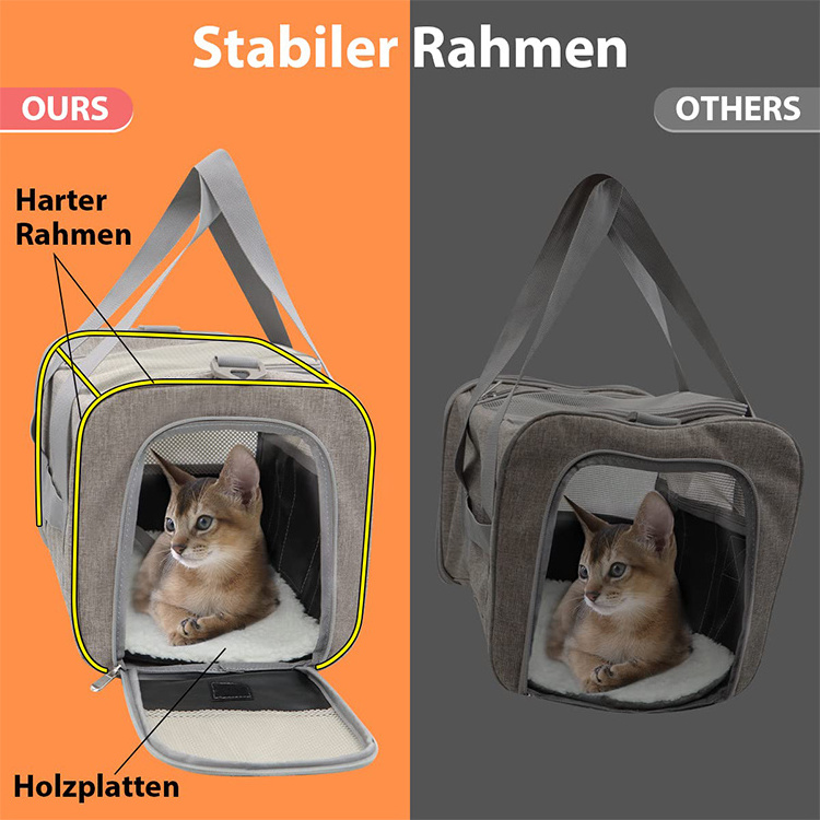 QQgift Custom large Pet Carrier Bag Foldable Dog Carrier Transport Bag box for travel Breathable stylish Dog tote shoulder bags