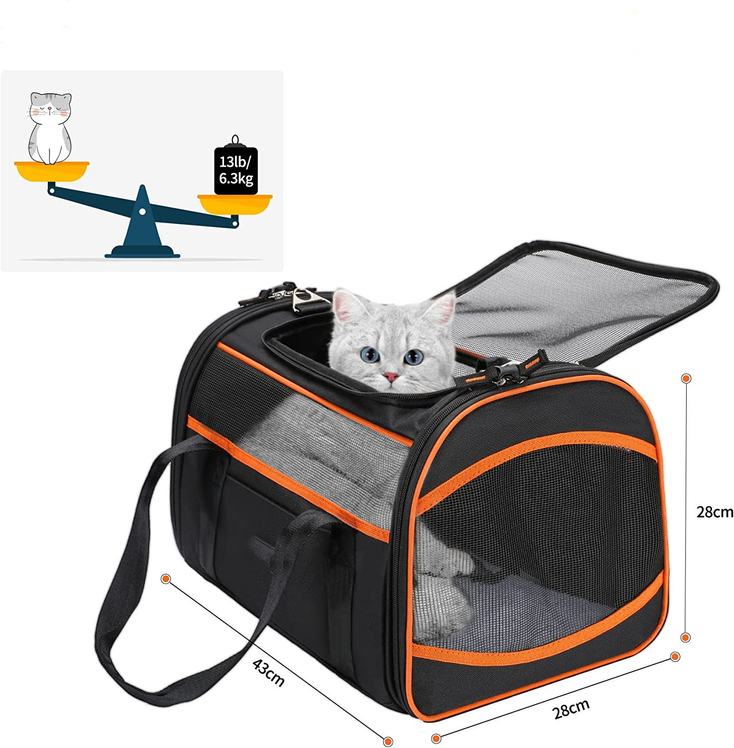 QQgift Custom airline approved Luxury Small Pet Dog Cat Carrier Bag Travel Foldable Breathable Transport Box Shoulder Tote Bag