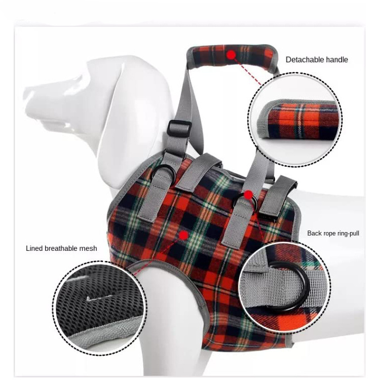 QQgift custom logo Dog Life Harness  Dog Harness Walking Aid for Dogs Especially for Problems with the Shoulder Carry Strap