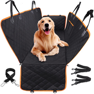 QQgift custom oxford Dog Car Seat Cover With Seat Belt Waterproof Pet Car Hammock Back Seat Cover For Dogs to protect your cars