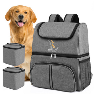 QQgift custom Dog Bags for Traveling Diaper Airline Approved Dog Food Travel Bag with 2 Food Storage Containers Bags Pet