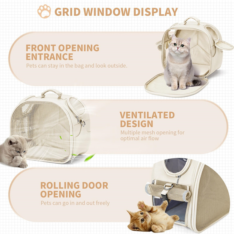 QQgift cat Carrier Tote Pet Travel Bag for Cat and Small Dog Dog Purse with Foldable Waterproof  durable cat transport box