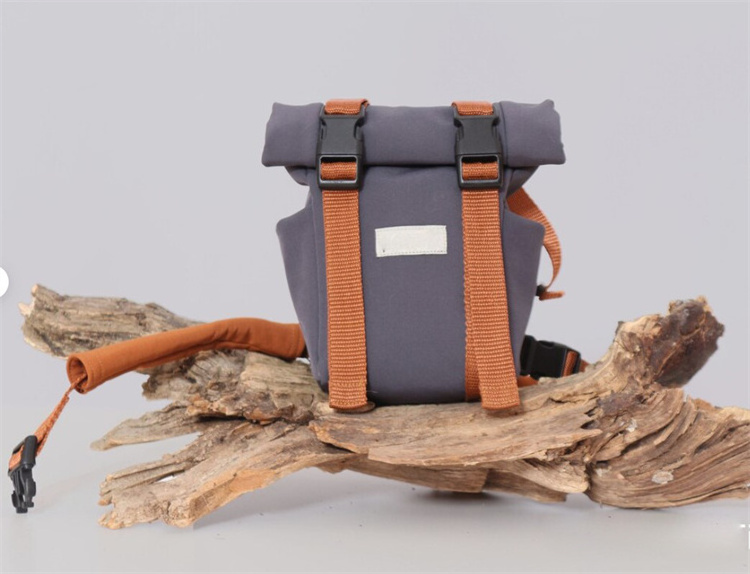 QQgift OEM custom New Designer Luxury cotton canvas outdoor Dog walking Saddle backpack bag harness for Pets Dogs walking hiking